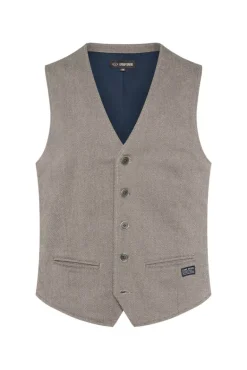 Best Sale CAMP DAVID & SOCCX Anzugweste mit filigranen Webmuster tan