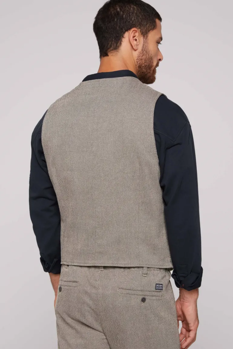 Best Sale CAMP DAVID & SOCCX Anzugweste mit filigranen Webmuster tan