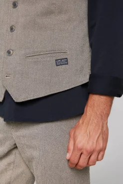 Best Sale CAMP DAVID & SOCCX Anzugweste mit filigranen Webmuster tan