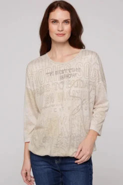 Sale CAMP DAVID & SOCCX Ausbrenner-Shirt mit Artwork stone beige stonebeige
