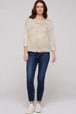 Sale CAMP DAVID & SOCCX Ausbrenner-Shirt mit Artwork stone beige stonebeige