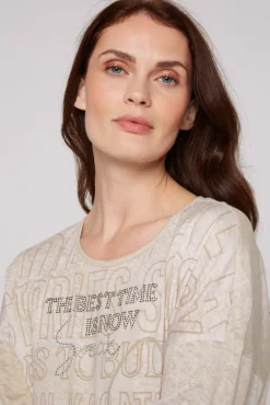 Sale CAMP DAVID & SOCCX Ausbrenner-Shirt mit Artwork stone beige stonebeige