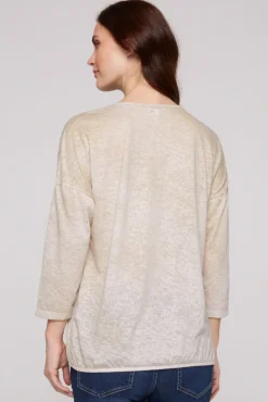 Sale CAMP DAVID & SOCCX Ausbrenner-Shirt mit Artwork stone beige stonebeige
