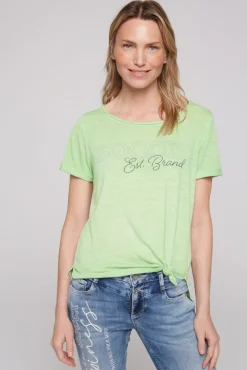 Best Sale CAMP DAVID & SOCCX Ausbrenner-Shirt mit Logo aus Schmucksteinen light green lightgreen