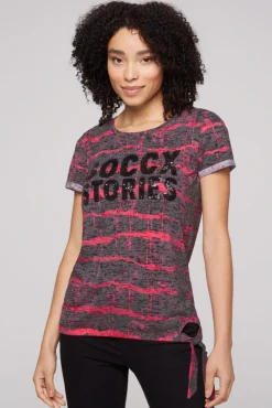 Store CAMP DAVID & SOCCX Ausbrenner-Shirt mit Pailletten-Logo pinky red pinkyred