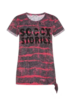 Store CAMP DAVID & SOCCX Ausbrenner-Shirt mit Pailletten-Logo pinky red pinkyred