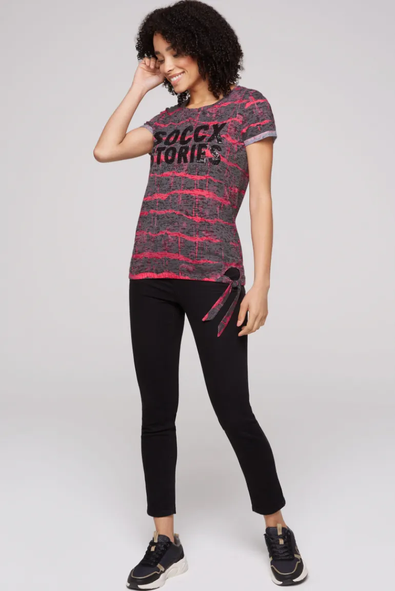 Store CAMP DAVID & SOCCX Ausbrenner-Shirt mit Pailletten-Logo pinky red pinkyred