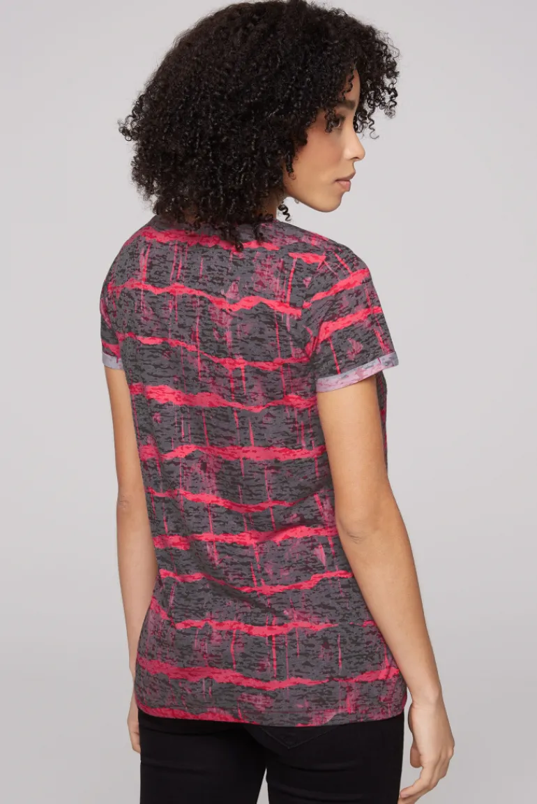 Store CAMP DAVID & SOCCX Ausbrenner-Shirt mit Pailletten-Logo pinky red pinkyred