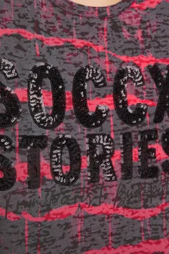 Store CAMP DAVID & SOCCX Ausbrenner-Shirt mit Pailletten-Logo pinky red pinkyred