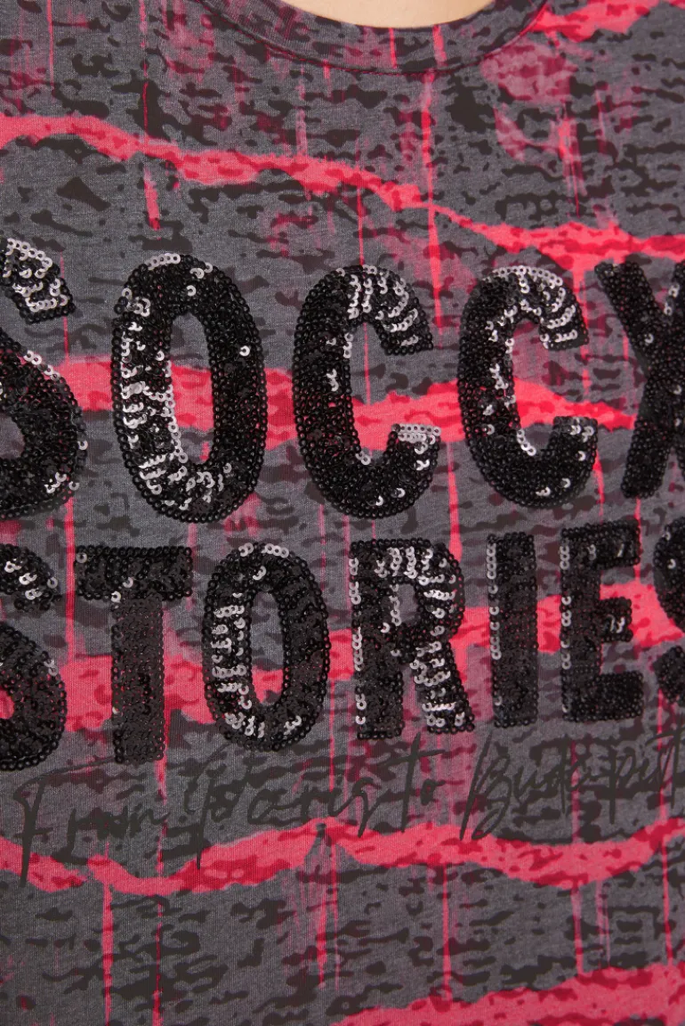 Store CAMP DAVID & SOCCX Ausbrenner-Shirt mit Pailletten-Logo pinky red pinkyred