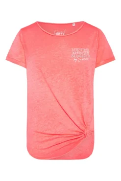 Clearance CAMP DAVID & SOCCX Ausbrenner-T-Shirt mit Rücken-Print neon pink neonpink