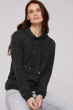 New CAMP DAVID & SOCCX Basic Hoodie aus Flauschstrick black
