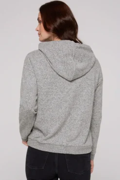 Sale CAMP DAVID & SOCCX Basic Hoodie aus Flauschstrick grey melange greymelange
