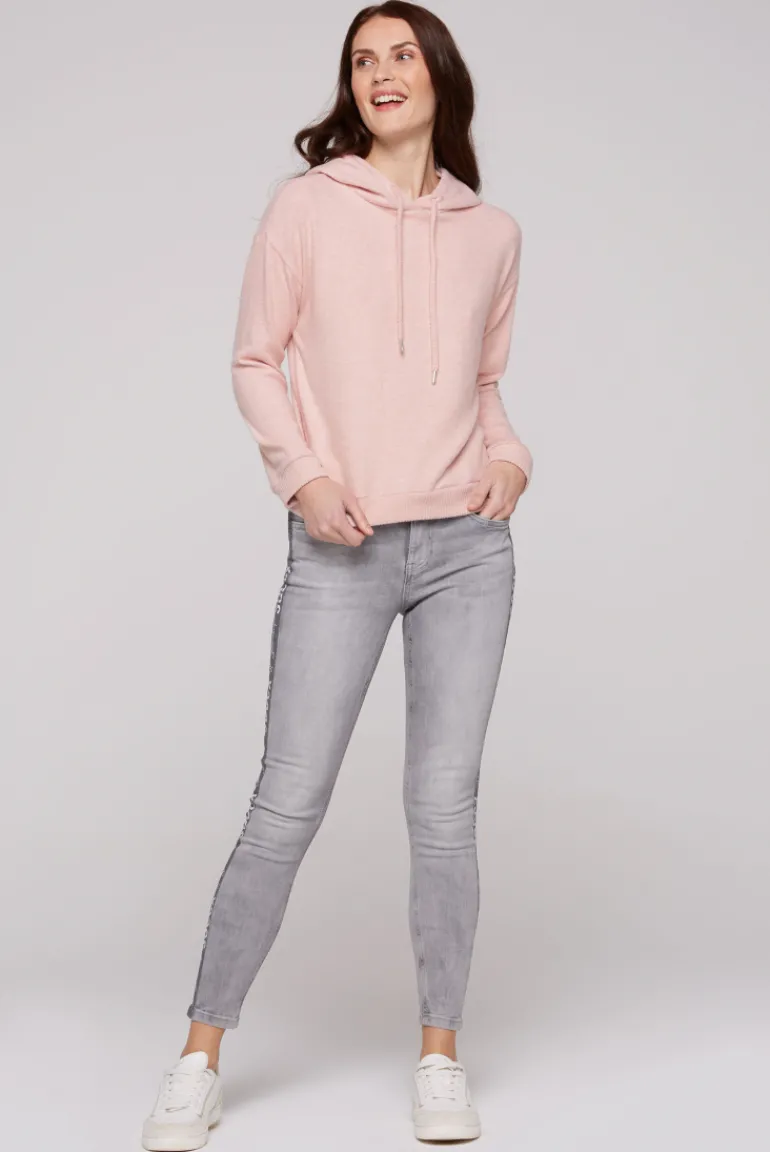 Outlet CAMP DAVID & SOCCX Basic Hoodie aus Flauschstrick rose blush roseblush