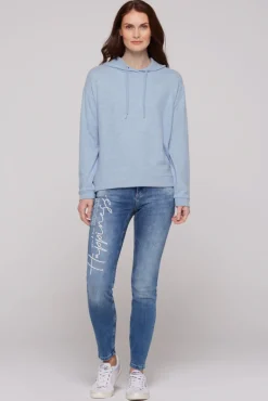 Cheap CAMP DAVID & SOCCX Basic Hoodie aus Flauschstrick cool blue coolblue