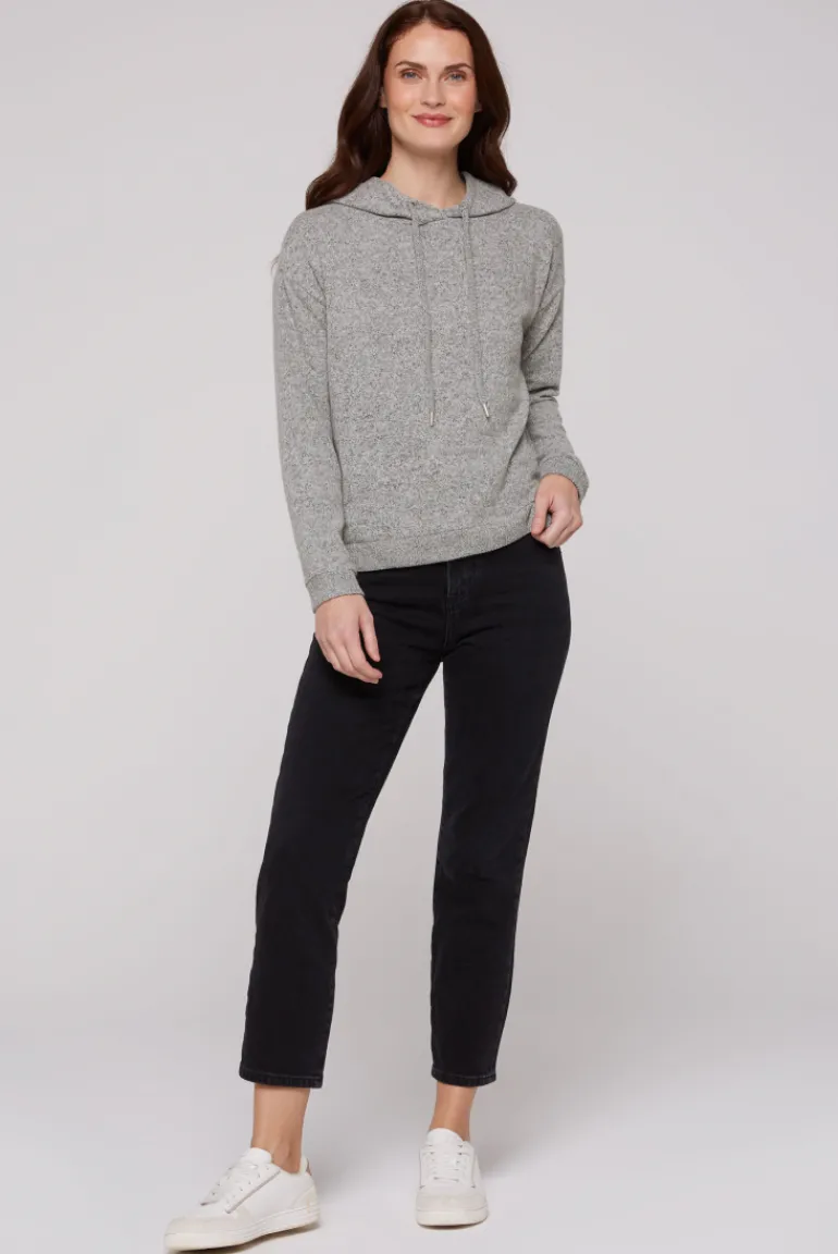 Best Sale CAMP DAVID & SOCCX Basic Hoodie aus Flauschstrick grey melange greymelange