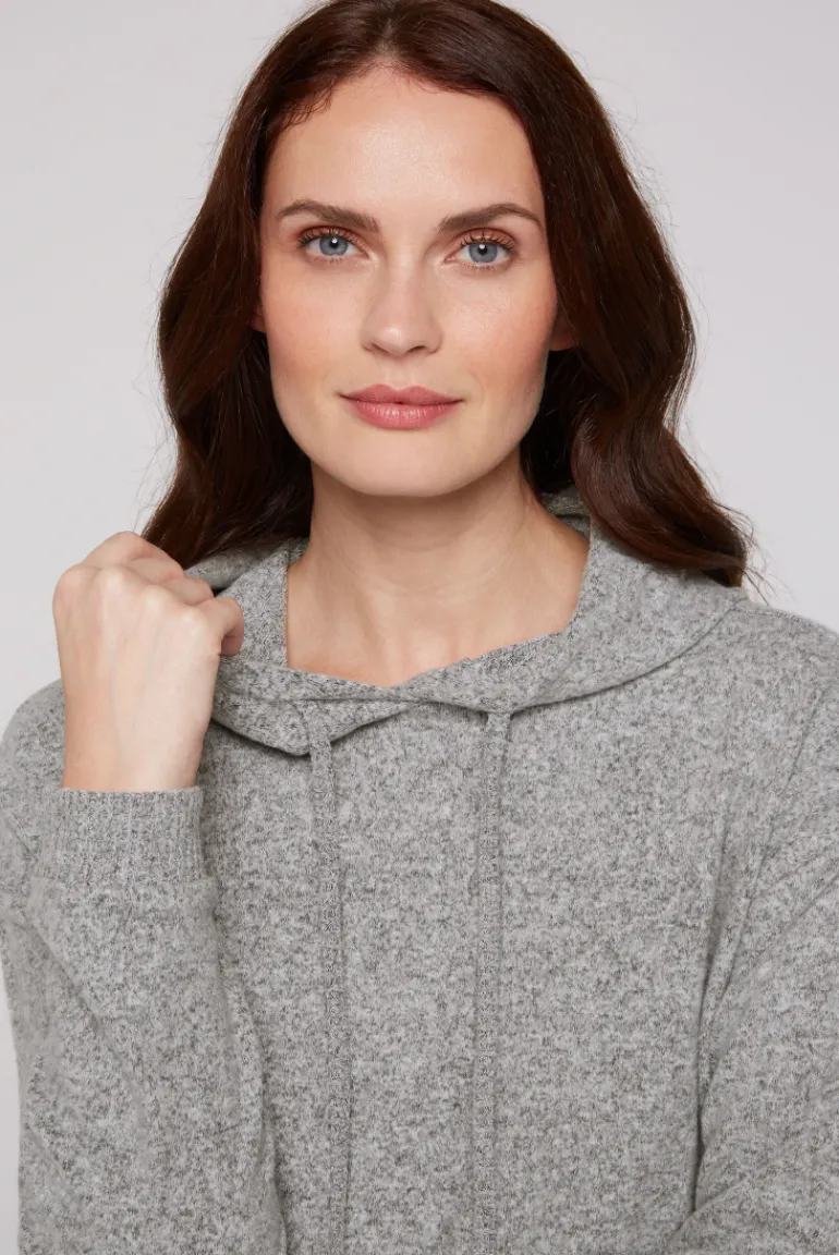 Best Sale CAMP DAVID & SOCCX Basic Hoodie aus Flauschstrick grey melange greymelange