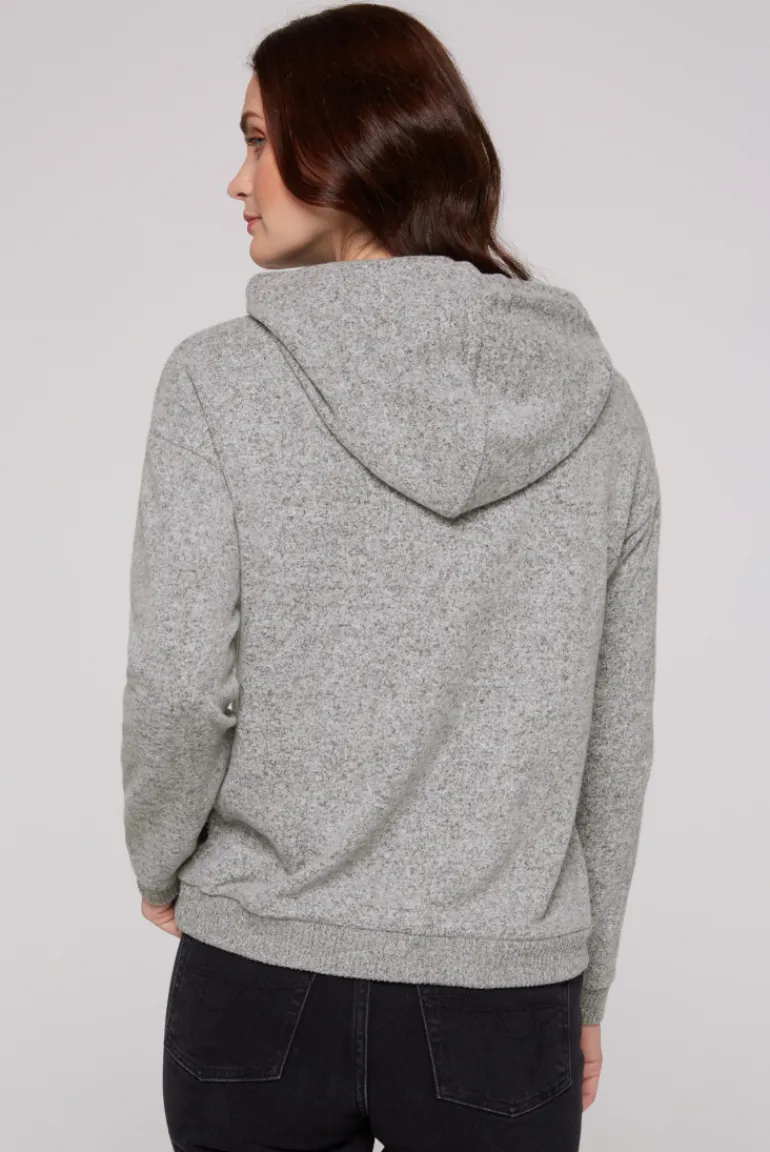 Best Sale CAMP DAVID & SOCCX Basic Hoodie aus Flauschstrick grey melange greymelange