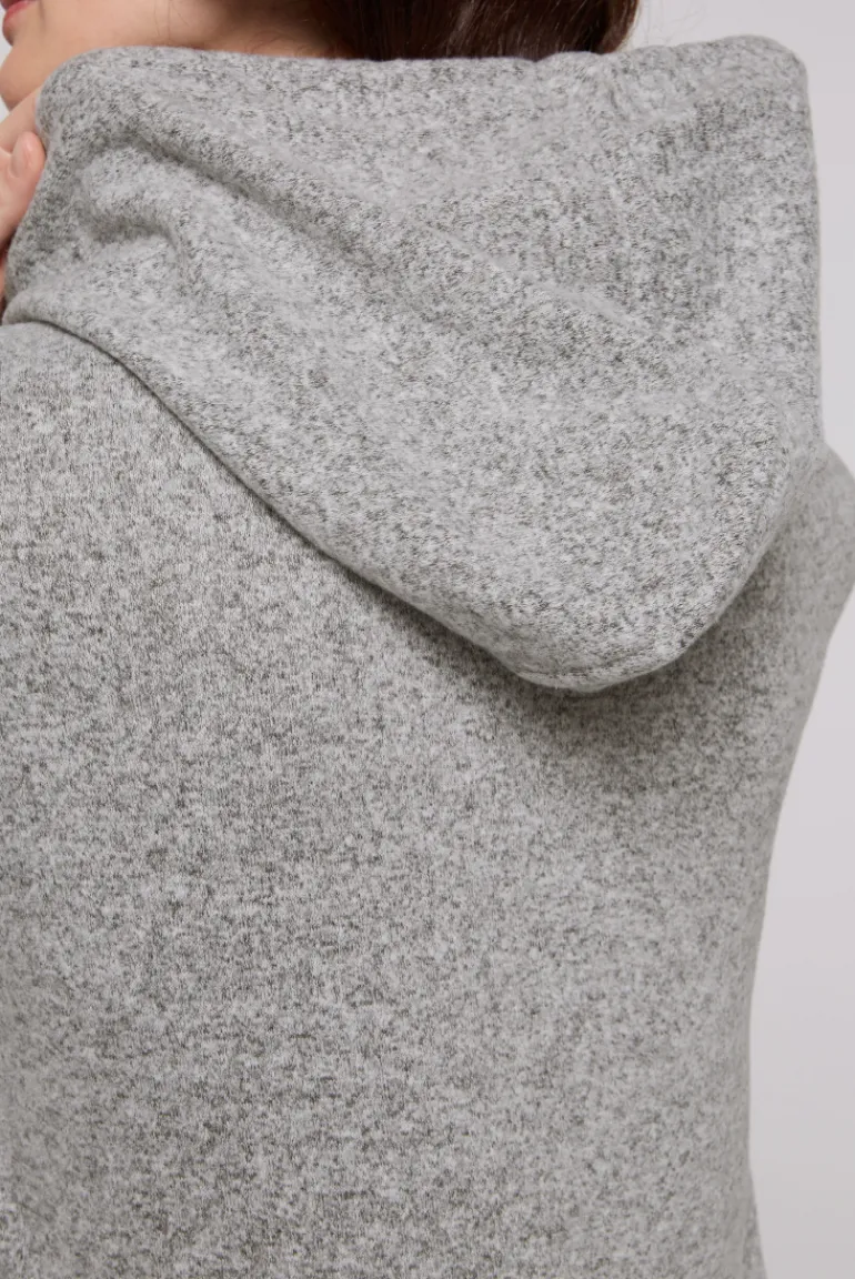 Best Sale CAMP DAVID & SOCCX Basic Hoodie aus Flauschstrick grey melange greymelange