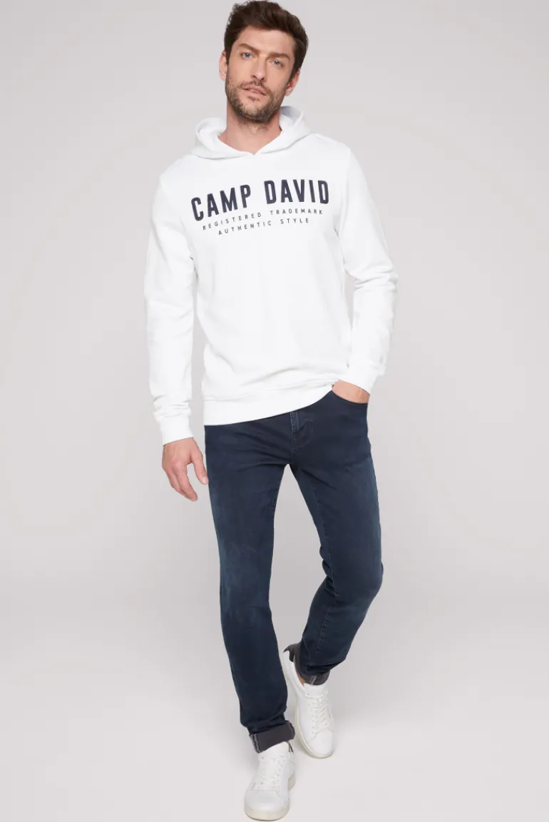 Store CAMP DAVID & SOCCX Basic Hoodie mit Logo Print opticwhite
