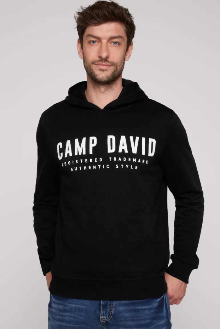 Cheap CAMP DAVID & SOCCX Basic Hoodie mit Logo Print black