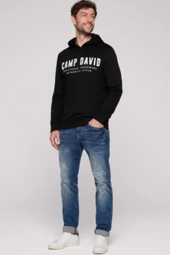 Cheap CAMP DAVID & SOCCX Basic Hoodie mit Logo Print black