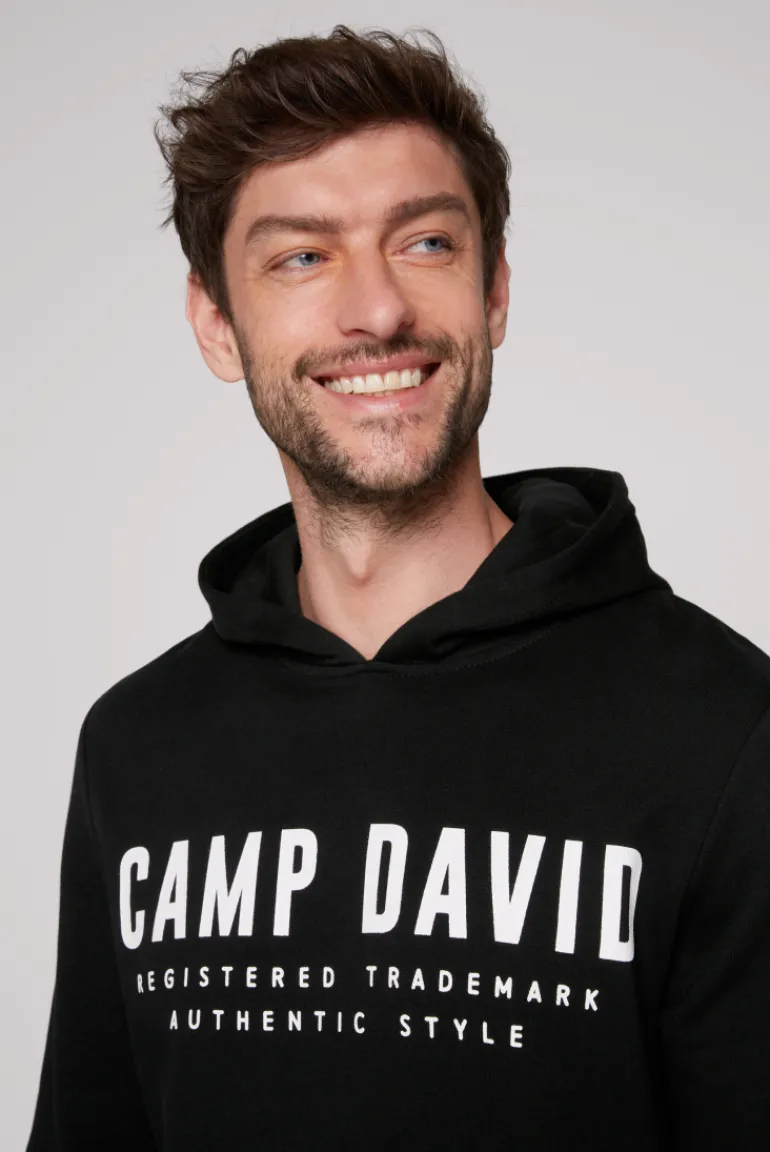 Cheap CAMP DAVID & SOCCX Basic Hoodie mit Logo Print black
