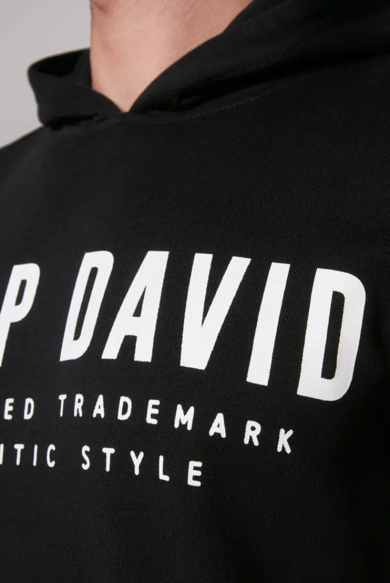 Cheap CAMP DAVID & SOCCX Basic Hoodie mit Logo Print black