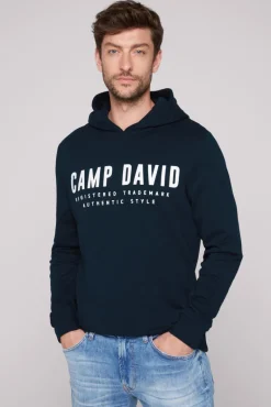 Fashion CAMP DAVID & SOCCX Basic Hoodie mit Logo Print blue navy bluenavy
