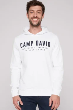 Hot CAMP DAVID & SOCCX Basic Hoodie mit Logo Print opticwhite