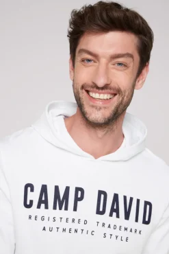 Hot CAMP DAVID & SOCCX Basic Hoodie mit Logo Print opticwhite