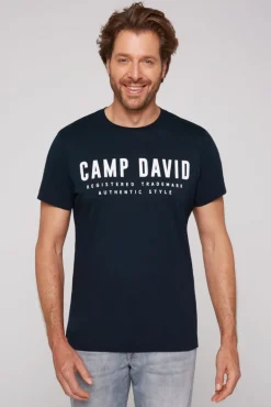 Shop CAMP DAVID & SOCCX Basic Logo T-Shirt blue navy bluenavy