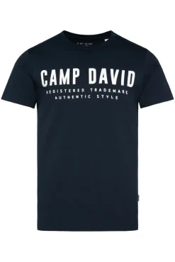 Shop CAMP DAVID & SOCCX Basic Logo T-Shirt blue navy bluenavy