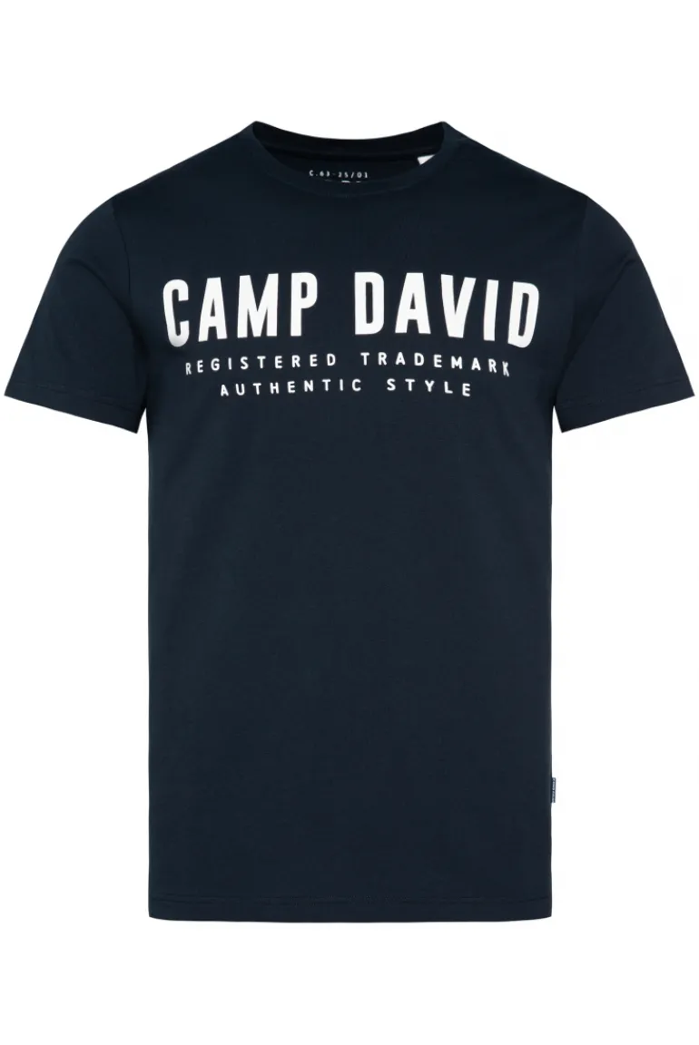 Shop CAMP DAVID & SOCCX Basic Logo T-Shirt blue navy bluenavy