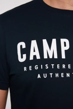 Shop CAMP DAVID & SOCCX Basic Logo T-Shirt blue navy bluenavy