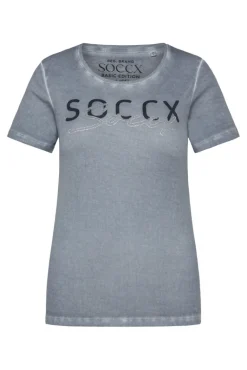 Cheap CAMP DAVID & SOCCX Basic Logo T-Shirt Oil Dyed cold grey coldgrey