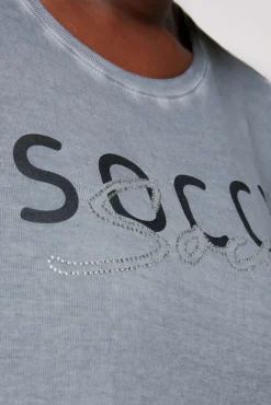Cheap CAMP DAVID & SOCCX Basic Logo T-Shirt Oil Dyed cold grey coldgrey