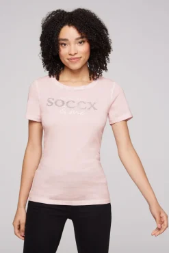 Best Sale CAMP DAVID & SOCCX Basic Logo T-Shirt Oil Dyed rose blush roseblush