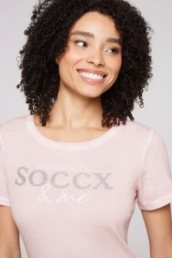 Best Sale CAMP DAVID & SOCCX Basic Logo T-Shirt Oil Dyed rose blush roseblush