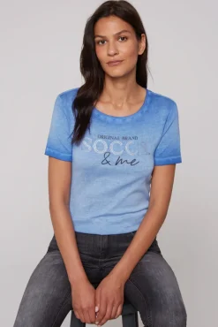 Clearance CAMP DAVID & SOCCX Basic Logo T-Shirt Oil Dyed vividblue