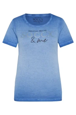 Clearance CAMP DAVID & SOCCX Basic Logo T-Shirt Oil Dyed vividblue