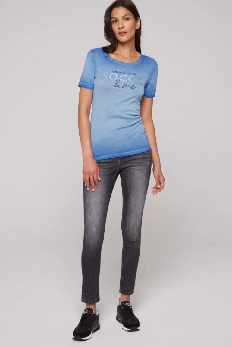 Clearance CAMP DAVID & SOCCX Basic Logo T-Shirt Oil Dyed vividblue