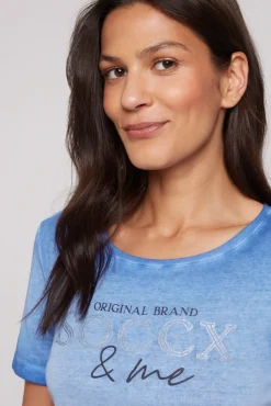 Clearance CAMP DAVID & SOCCX Basic Logo T-Shirt Oil Dyed vividblue