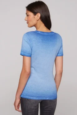 Clearance CAMP DAVID & SOCCX Basic Logo T-Shirt Oil Dyed vividblue