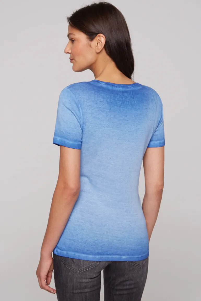 Clearance CAMP DAVID & SOCCX Basic Logo T-Shirt Oil Dyed vividblue