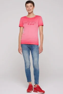 Cheap CAMP DAVID & SOCCX Basic Logo T-Shirt Oil Dyed clear red clearred