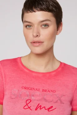 Cheap CAMP DAVID & SOCCX Basic Logo T-Shirt Oil Dyed clear red clearred