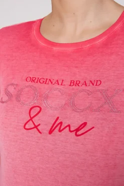Cheap CAMP DAVID & SOCCX Basic Logo T-Shirt Oil Dyed clear red clearred