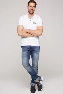 Hot CAMP DAVID & SOCCX Basic Pikee-Polo mit Logo-Stickerei opticwhite