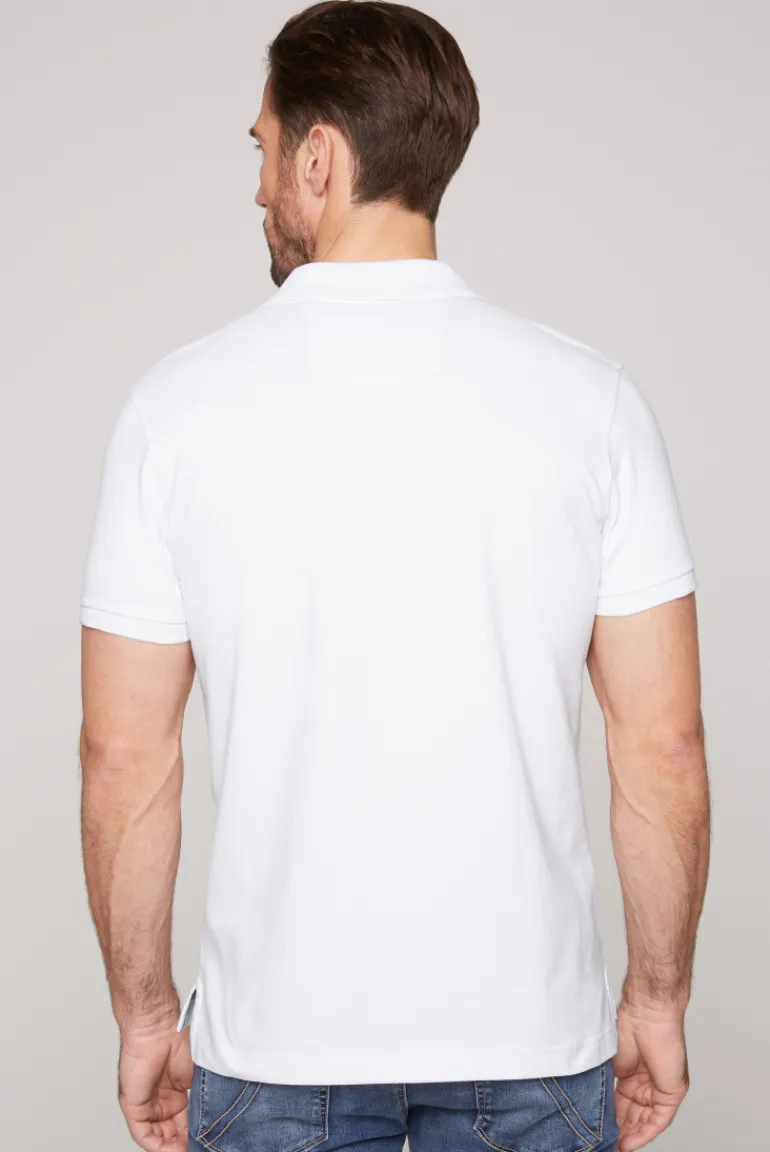 Hot CAMP DAVID & SOCCX Basic Pikee-Polo mit Logo-Stickerei opticwhite